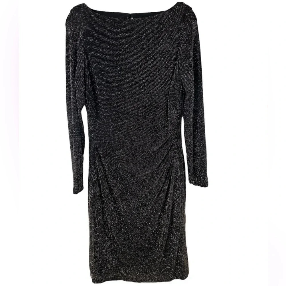 Lauren Ralph Lauren Long Sleeve Ruched Shimmer Dress